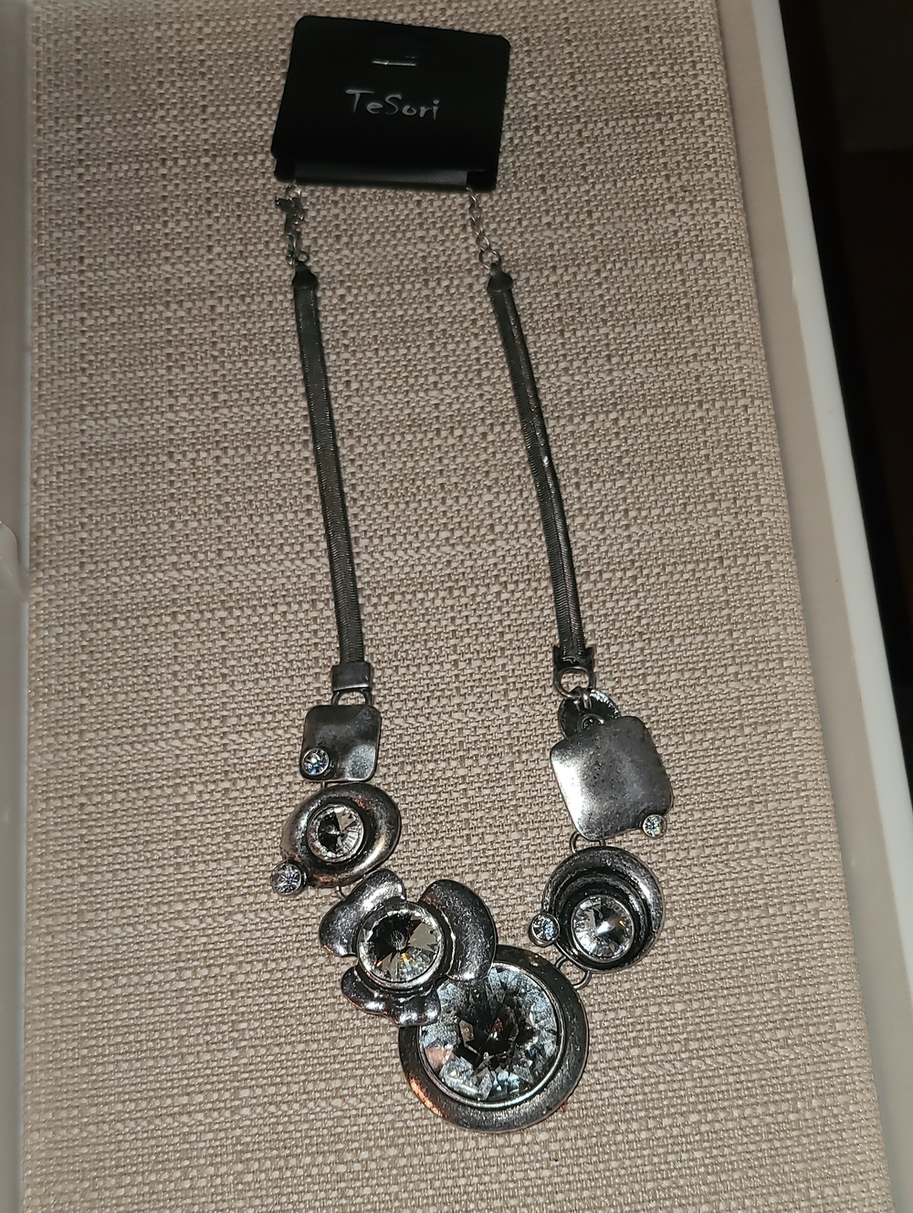 Tesori Silver-Tone Statement Necklace in Metallic Silver